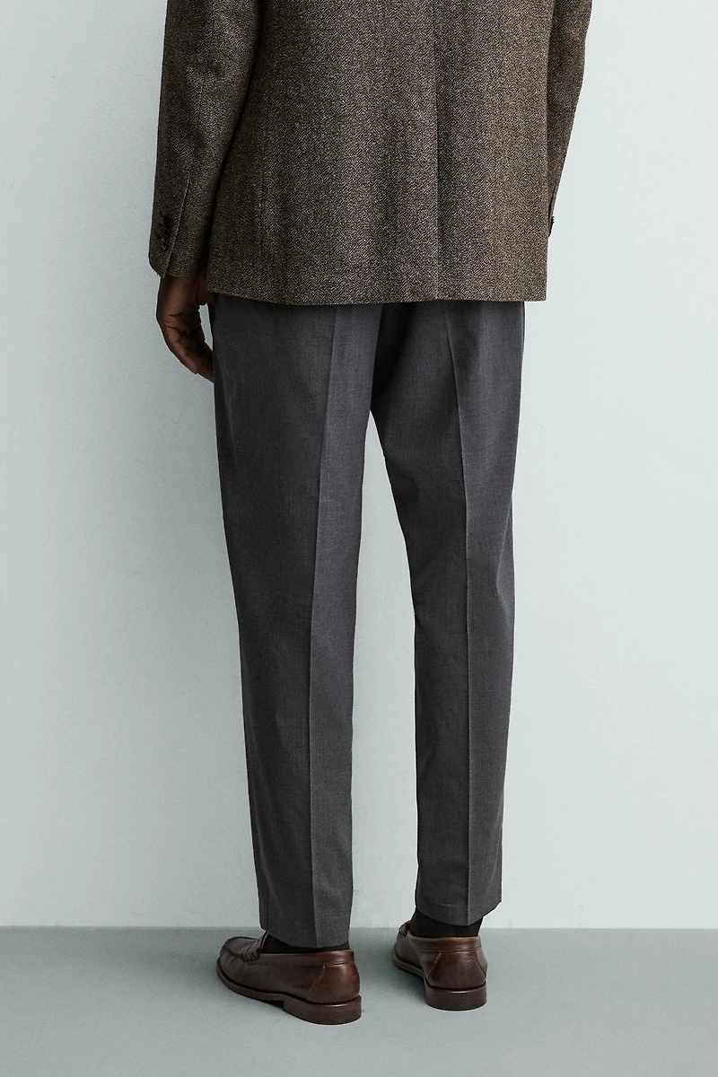 REGULAR FIT WOOL BLEND NON-IRON PANTS
