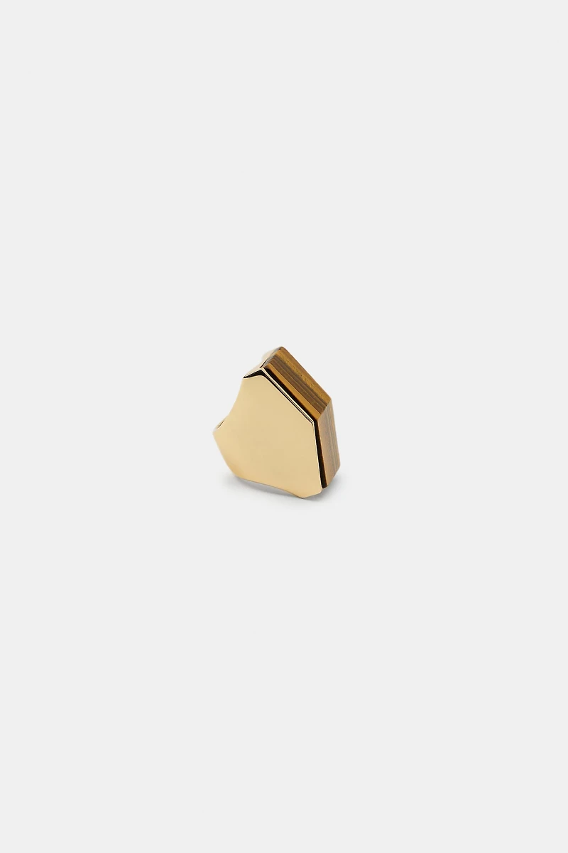 MAXI BAGUE GÉOMÉTRIQUE PIERRE