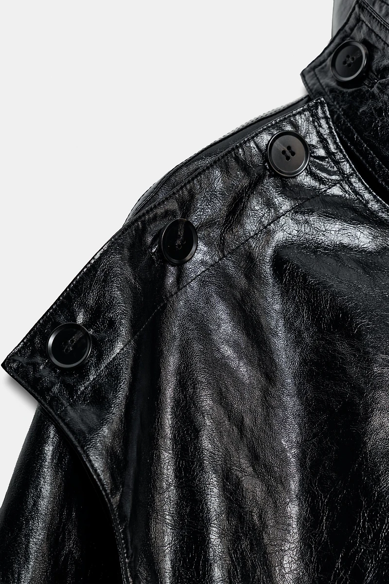 VESTE EFFET MATIÈRE SYNTHÉTIQUE ÉCHARPE ZW COLLECTION
