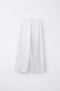 WIDE LEG LINEN DRAWSTRING PANTS