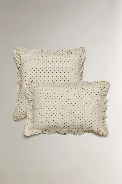 TAIE D’OREILLER ENFANT IMPRIMÉ FLEUR VOLANT