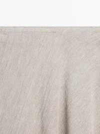 Waffle-knit flared midi skirt