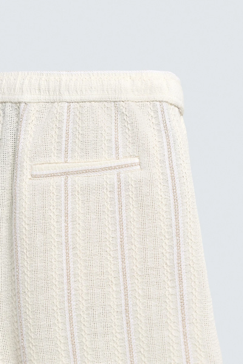 REGULAR FIT TEXTURED SHORTS