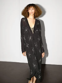 Flowing midi dress with embroidery