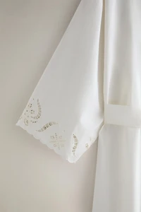 EMBROIDERED COTTON ROBE