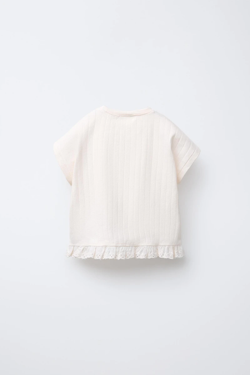 SWISS EMBROIDERY JACQUARD T-SHIRT