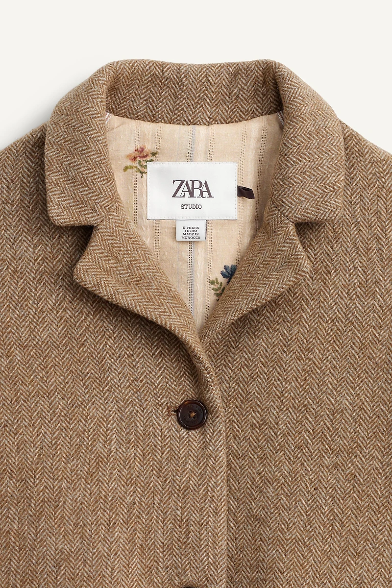 HERRINGBONE WOOL BLEND COAT LIMITED EDITION