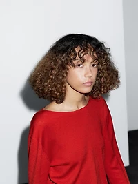 Pull laine à col bateau