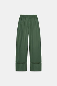 PANTALON EN POPELINE À CONTRASTE