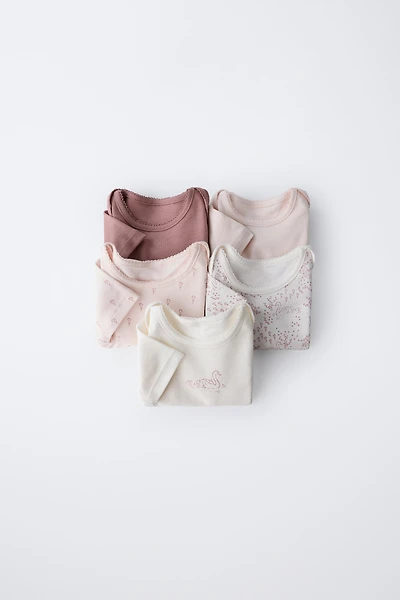 FIVE-PACK OF SWAN BODYSUITS