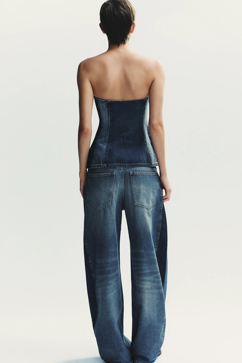 TRF DENIM BANDEAU TOP