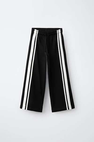 WIDE LEG PANTS WITH SIDE STRIPES