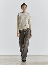 Straight-leg low-rise jeans