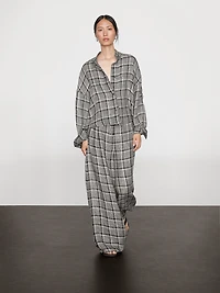 100% linen check shirt