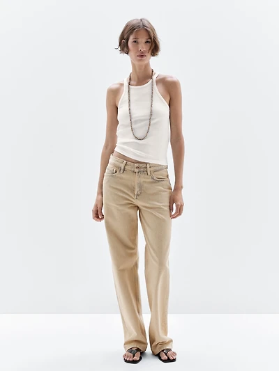 Jean large mid-rise coton