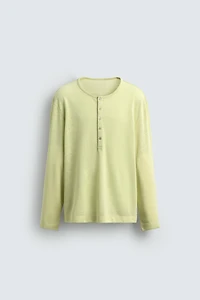T-SHIRT LÉGER COL BOUTONNÉ