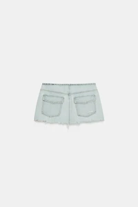 TRF RIPPED DENIM MINI SKIRT