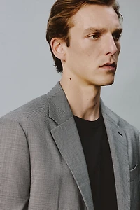 VESTE DE COSTUME À CARREAUX EN MÉLANGE LAINE