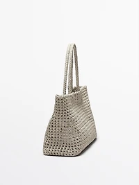 Braided nappa leather shopper bag