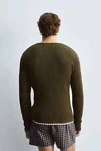 RIB KNIT CARDIGAN