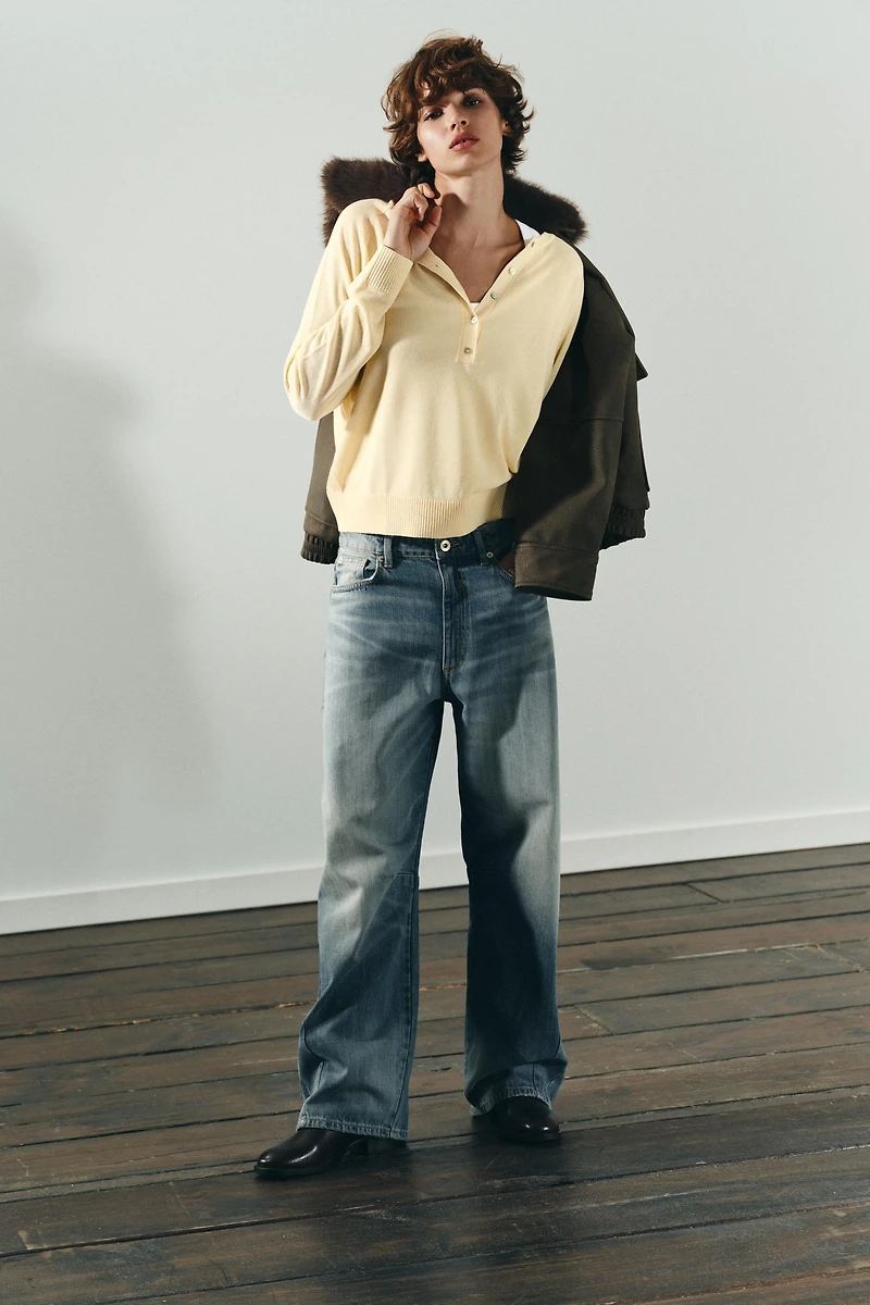 TRF MID-RISE BAGGY BALLOON JEANS
