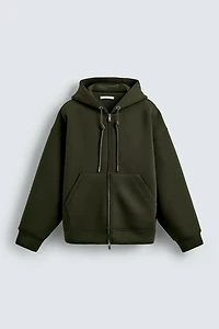 NEOPRENE EFFECT HOODIE SWEATSHIRT