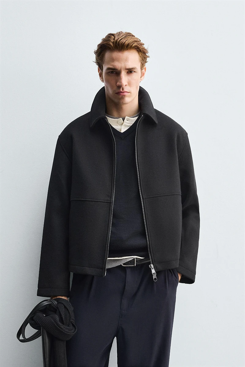 ZIPPERED TEXTURED JACKET