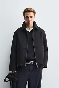 ZIPPERED TEXTURED JACKET