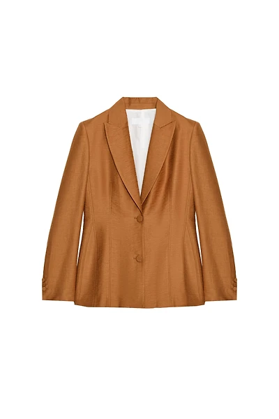 LINEN BLAZER WITH COVERED BUTTON