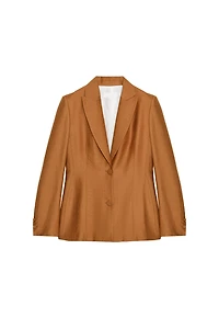 LINEN BLAZER WITH COVERED BUTTON