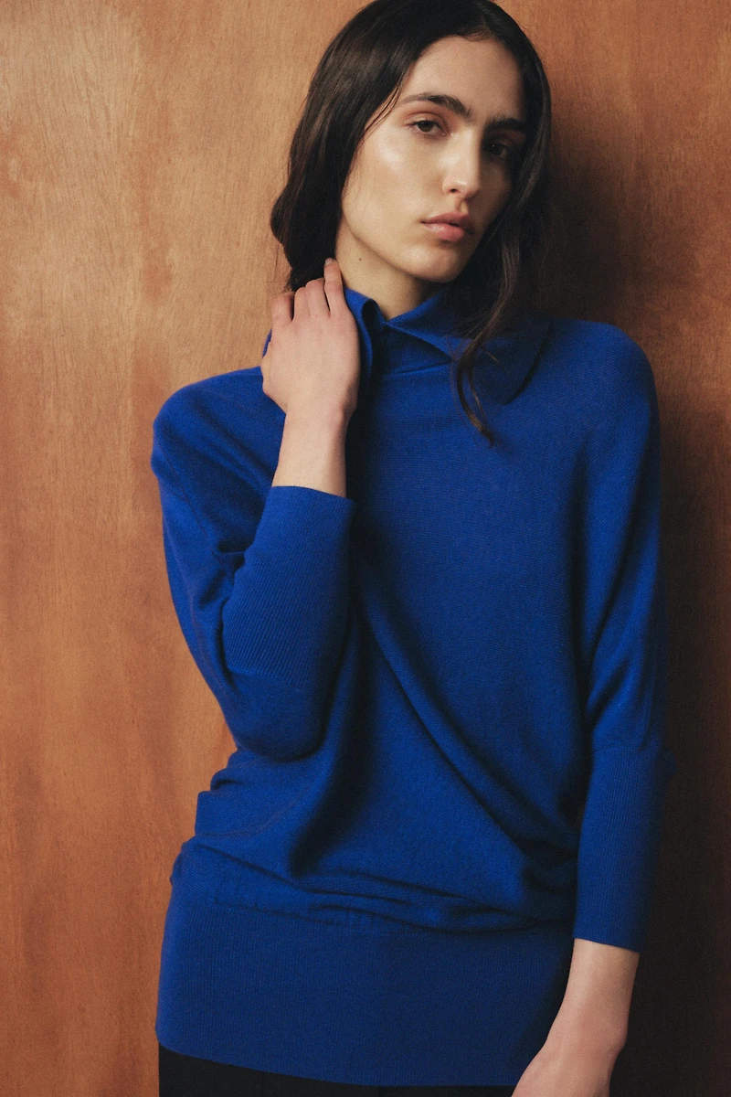 LONG BATWING SLEEVE KNIT JUMPER