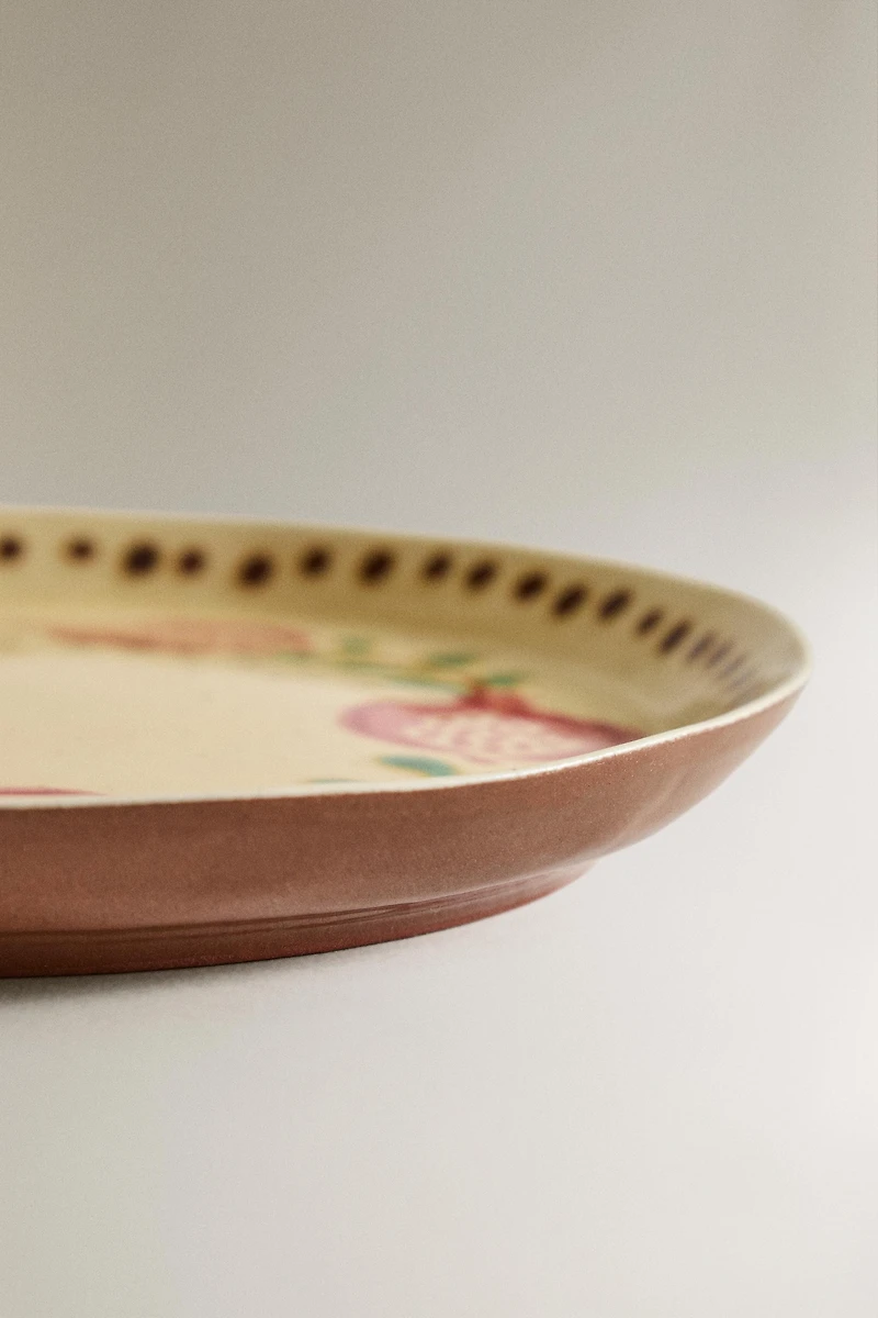 POMEGRANATE TERRACOTTA DESSERT PLATE