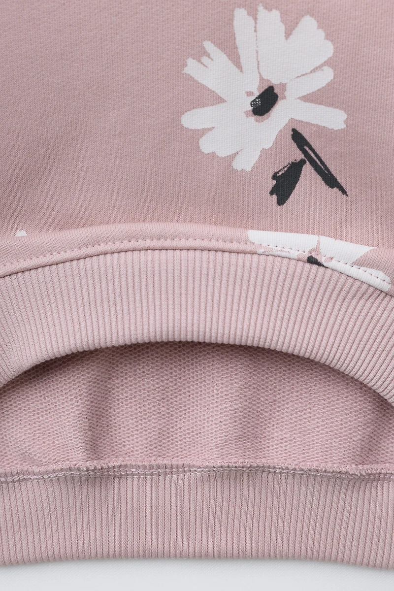 PRINTED RIB SWEATSHIRT AND LEGGING JOGGING SET