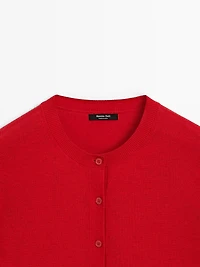 Cardigan laine à col rond