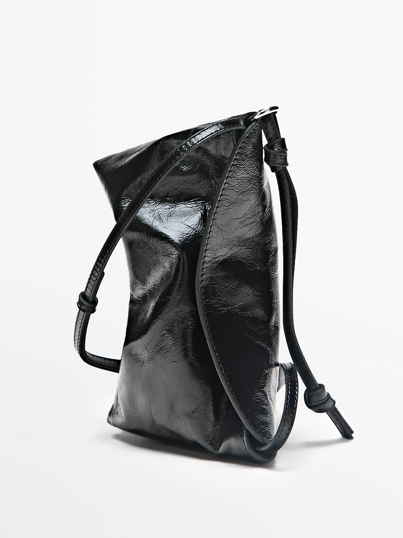 Nappa leather crossbody pouch bag