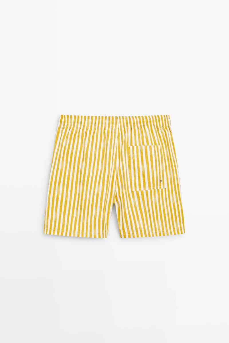 Striped printed swimming trunks
