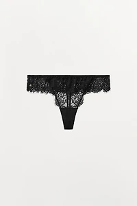 RUFFLED LACE THONG