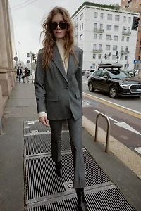 STRAIGHT BLAZER WITH SHOULDER PADS