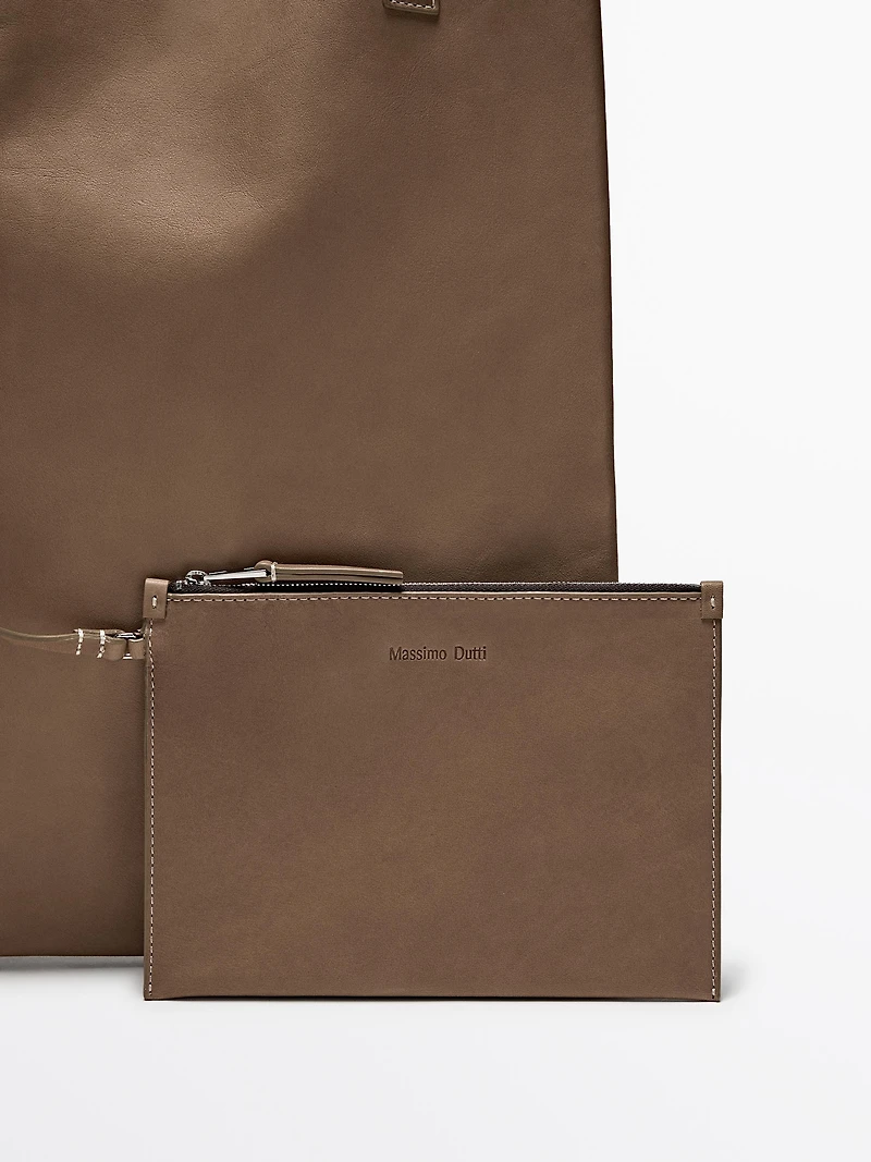 Tote bag en cuir nappa