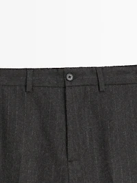 Striped wool blend trousers
