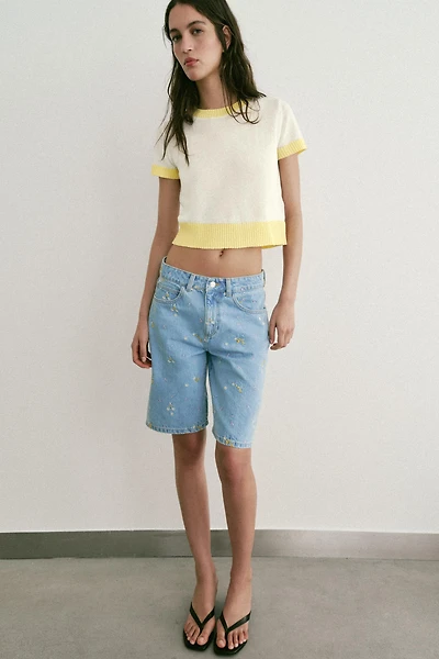 SHORT SLEEVE KNIT TOP