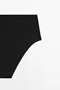 Textured high-waist bikini briefs