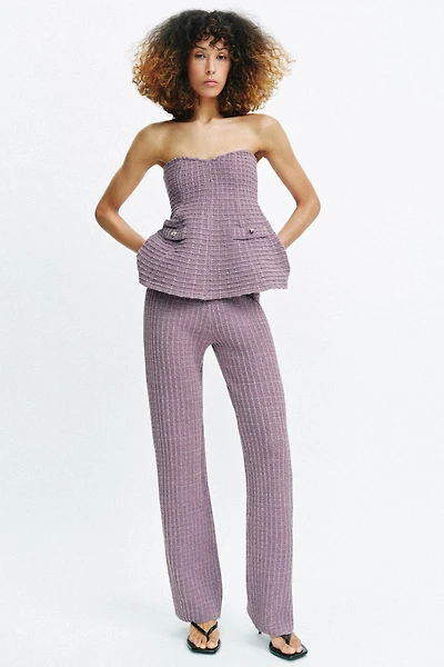 TEXTURED STRETCH PANTS