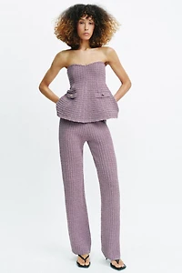 TEXTURED STRETCH PANTS