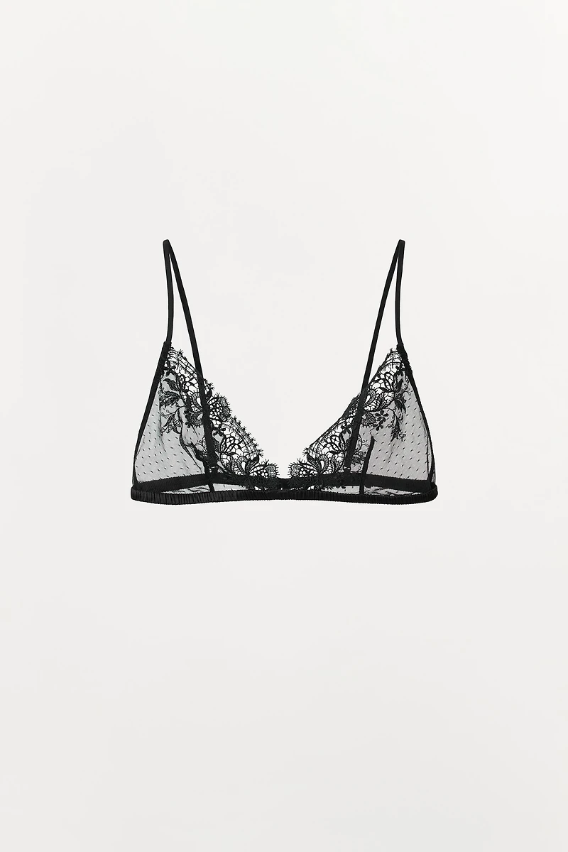 POINTELLE LACE TRIANGLE BRALETTE