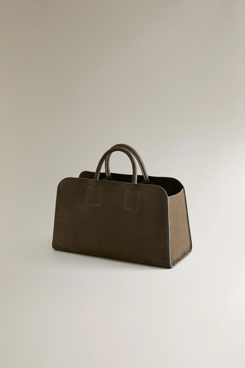 MINI NUBUK LEATHER SHOPPER BAG