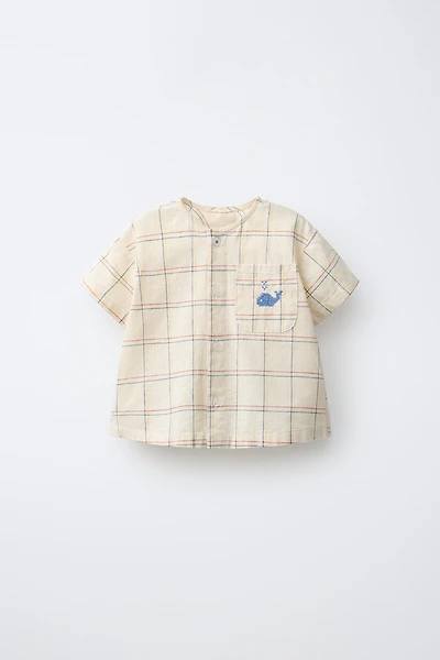 EMBROIDERED PLAID SHIRT
