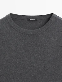 Ribbed long sleeve melange T-shirt