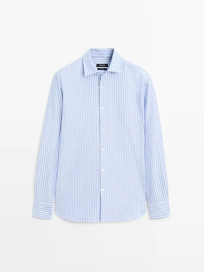 Regular-fit striped oxford shirt