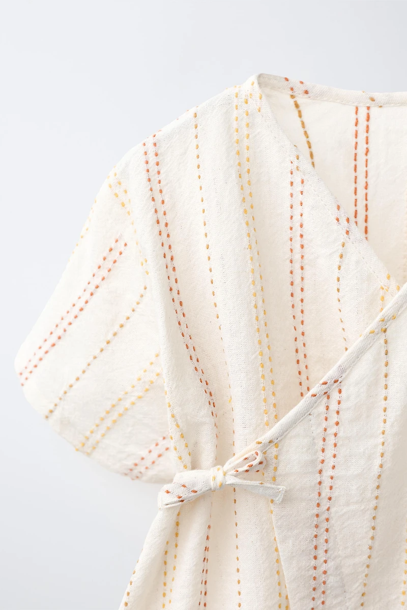 BODY KIMONO À SURPIQÛRES CONTRASTE